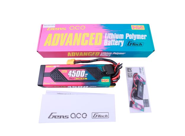 Gens ace 4500mAh 3S 100C 11.4V(HV) LiPo Batarya | Sert Kasalı | XT60 Konnektör | Advanced