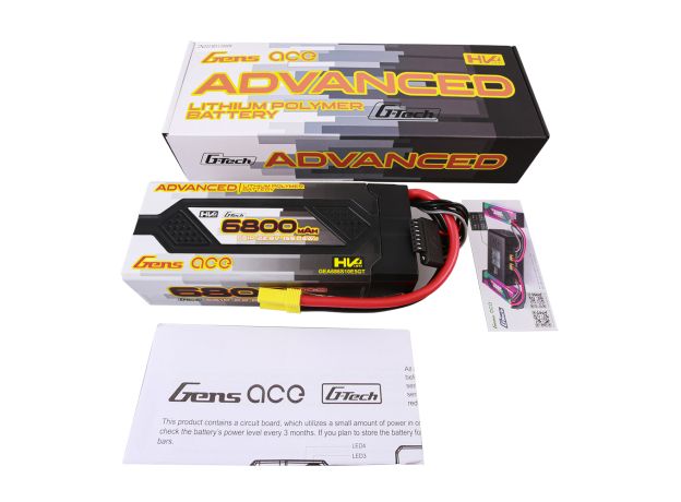 Gens ace 6800mAh 6S 100C 22.8V(HV) LiPo Batarya | Sert Kasalı | EC5 Konnektör | Advanced