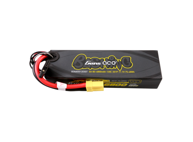 Gens ace 6800mAh 3S 120C 11.1V LiPo Batarya | Sert Kasalı | EC5 Konnektör | Bashing Pro