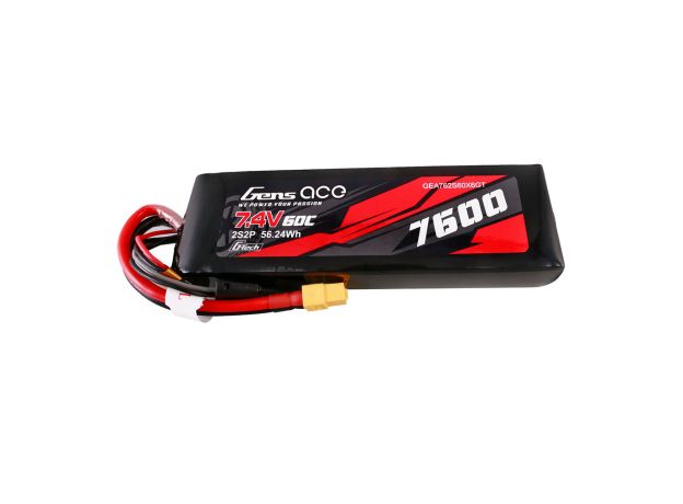 Gens ace 7600mAh 2S 60C 7.4V LiPo Batarya | XT60 Konnektör | Car Classic