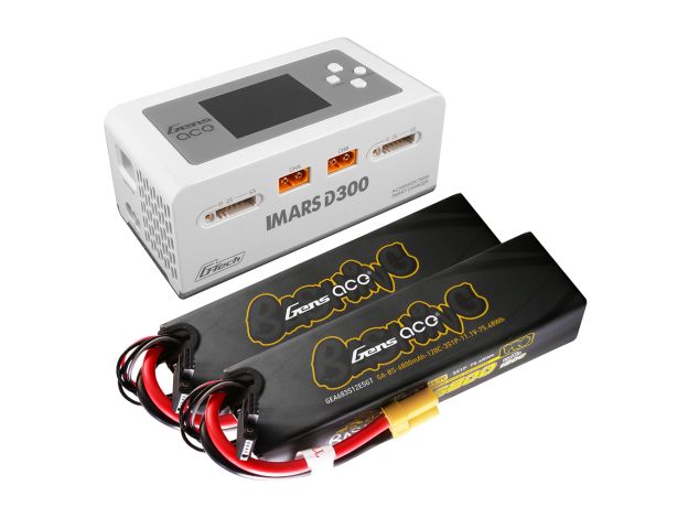 Gens ace 6800mAh 3S 120C Lipo ×2 + iMars D300 Charger [Set