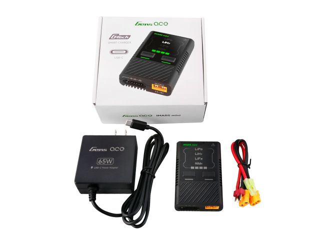 Gens ace iMars mini G-Tech USB-C 2-4S 60W Airsoft Pil Şarj Cihazı ile Güç Adaptörü and Adpter Kablo-US