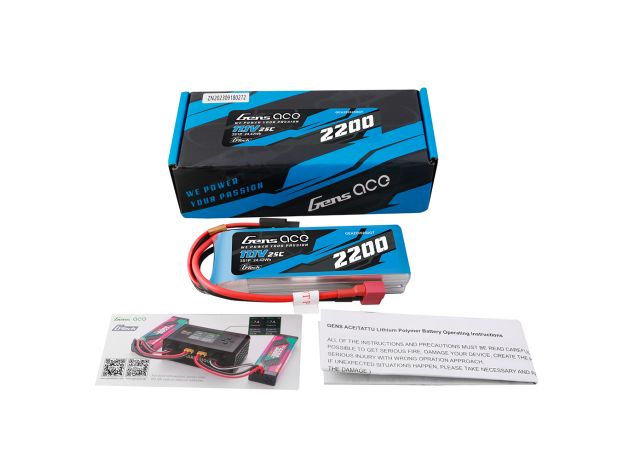 Gens ace 2200mAh 3S 25C 11.1V LiPo Batarya | Deans Konnektör | Air Classic