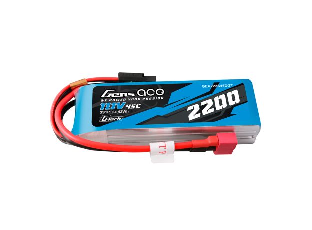 Gens ace 2200mAh 3S 45C 11.1V LiPo Batarya | Deans Konnektör | Air Classic