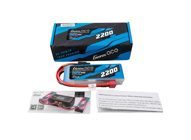 Gens ace 2200mAh 3S 45C 11.1V LiPo Batarya | Deans Konnektör | Air Classic