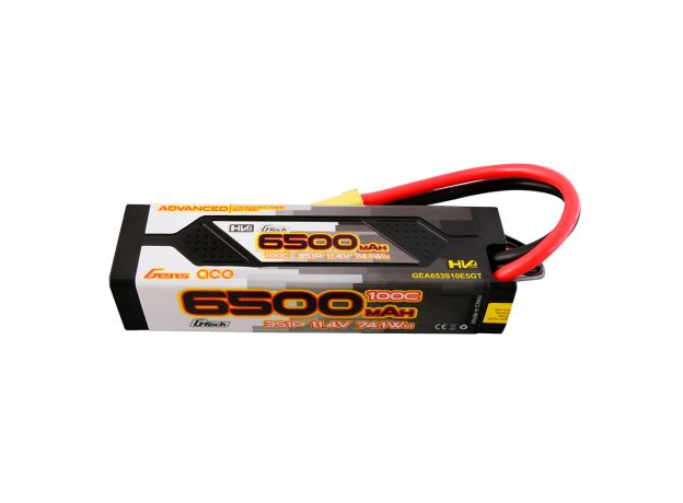 Gens ace 6500mAh 3S 100C 11.4V(HV) LiPo Batarya | Sert Kasalı | EC5 Konnektör | Advanced