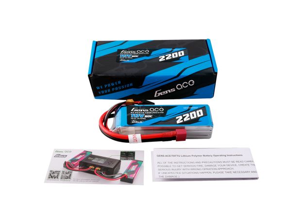 Gens ace 2200mAh 3S 60C 11.1V LiPo Batarya | Deans Konnektör | Air Classic