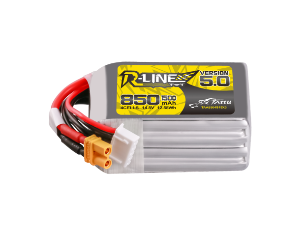 Tattu 850mAh 4S 150C 14.8V LiPo Batarya | XT30U-F Konnektör | R-Line 5.0
