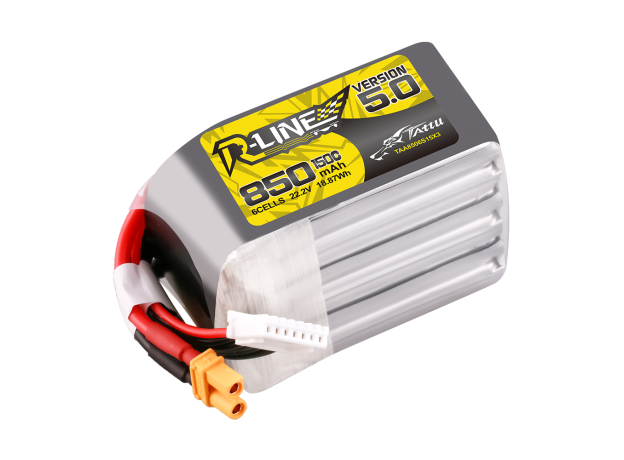 Tattu 850mAh 6S 150C 22.2V LiPo Batarya | XT30U-F Konnektör | R-Line 5.0