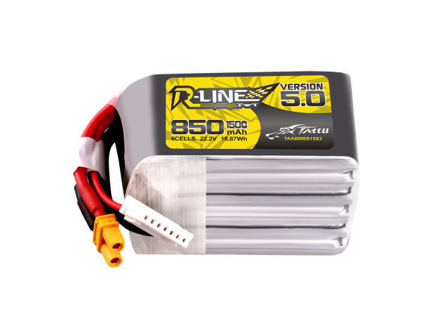 Tattu 850mAh 6S 150C 22.2V LiPo Batarya | XT30U-F Konnektör | R-Line 5.0