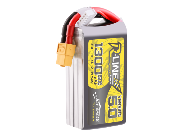 Tattu 1300mAh 4S 150C 14.8V LiPo Batarya | XT60 Konnektör | R-Line 5.0