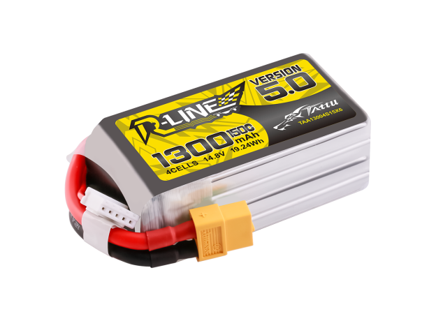 Tattu 1300mAh 4S 150C 14.8V LiPo Batarya | XT60 Konnektör | R-Line 5.0