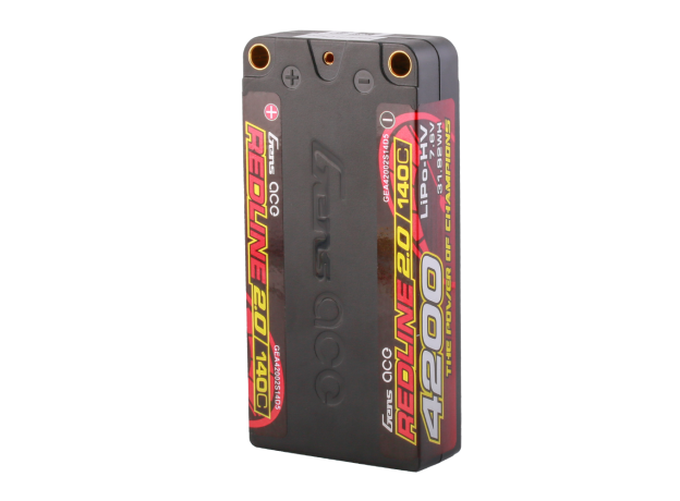 Gens ace 4200mAh 2S 140C 7.6V(HV) Shorty LiPo Batarya | 5.0mm bullet | Kırmızıline 2.0