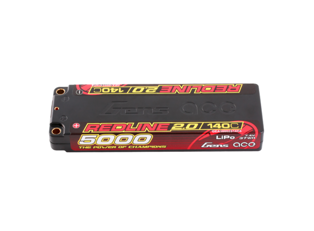 Gens ace 5000mAh 2S 140C 7.4V LiPo Batarya | 5.0mm bullet | Kırmızıline 2.0