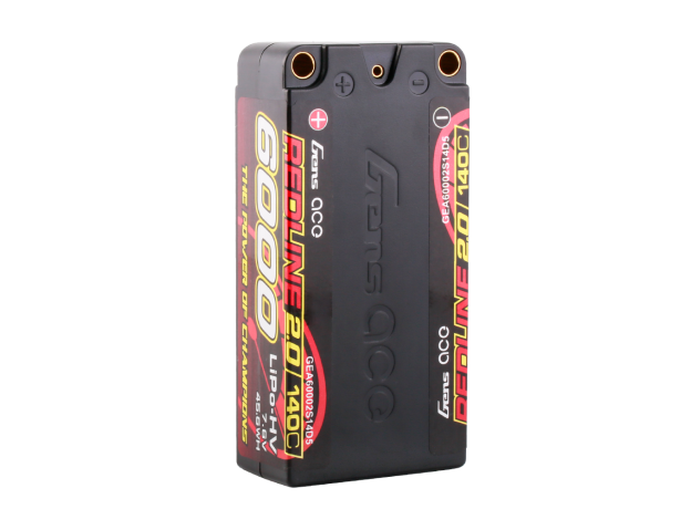 Gens ace 6000mAh 2S 140C 7.6V(HV) Shorty LiPo Batarya | 5.0mm bullet | Kırmızıline 2.0