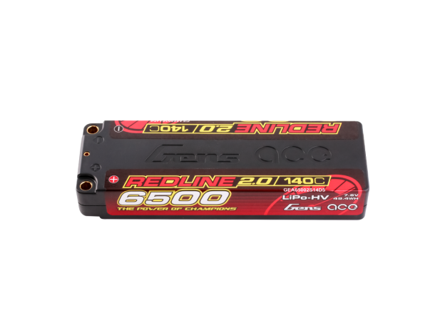 Gens ace 6500mAh 2S 140C 7.6V(HV) LiPo Batarya | 5.0mm bullet | Kırmızıline 2.0