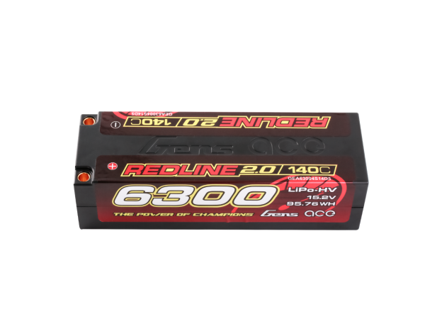 Gens ace 6300mAh 4S 140C 15.2V(HV) LiPo Batarya | 5.0mm bullet | Kırmızıline 2.0