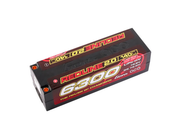 Gens ace 6300mAh 4S 140C 15.2V(HV) LiPo Batarya | 5.0mm bullet | Kırmızıline 2.0