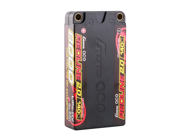 Gens ace 8000mAh 1S 140C 3.8V(HV) Shorty LiPo Batarya | 5.0mm bullet | Kırmızıline 2.0