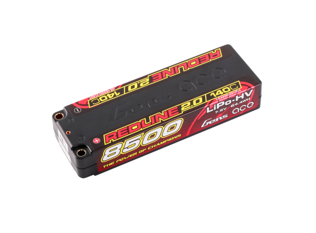 Gens ace 8500mAh 2S 140C 7.6V(HV) LiPo Batarya | 5.0mm bullet | Kırmızıline 2.0