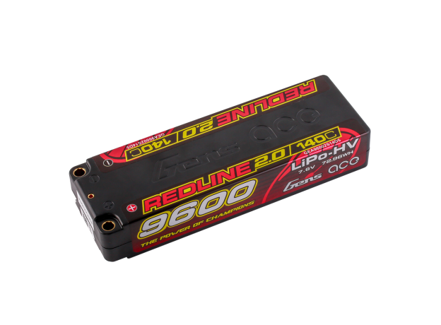 Gens ace 9600mAh 2S 140C 7.6V(HV) LiPo Batarya | 5.0mm bullet | Kırmızıline 2.0