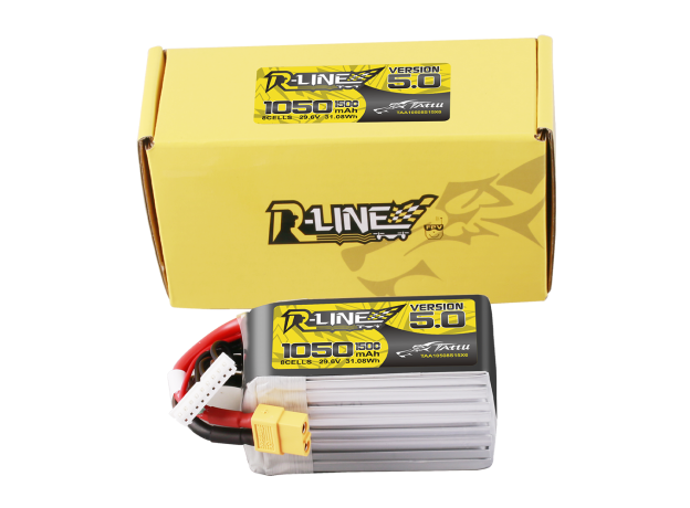 Tattu 1050mAh 8S 150C 29.6V LiPo Batarya | XT60 Konnektör | R-Line 5.0