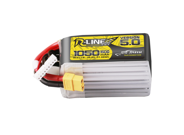 Tattu 1050mAh 8S 150C 29.6V LiPo Batarya | XT60 Konnektör | R-Line 5.0