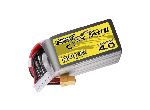 Tattu 1300mAh 8S 130C 29.6V LiPo Batarya | XT60 Konnektör | R-Line 4.0