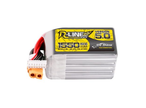 Tattu 1550mAh 6S 150C 22.2V LiPo Batarya | XT60 Konnektör | R-Line 5.0