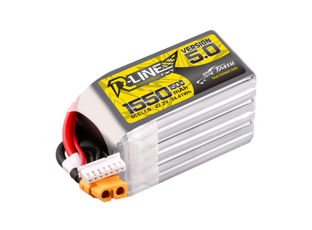 Tattu 1550mAh 6S 150C 22.2V LiPo Batarya | XT60 Konnektör | R-Line 5.0