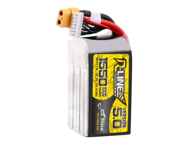Tattu 1550mAh 6S 150C 22.2V LiPo Batarya | XT60 Konnektör | R-Line 5.0