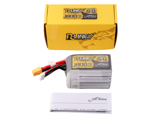 Tattu 1800mAh 6S 150C 22.2V LiPo Batarya | XT60 Konnektör | R-Line 5.0
