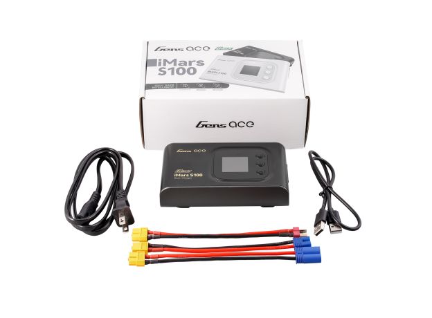 Gens ace iMars S100 Akıllı Şarj Cihazı | AC 100W | 10A | 2-6S | Siyah