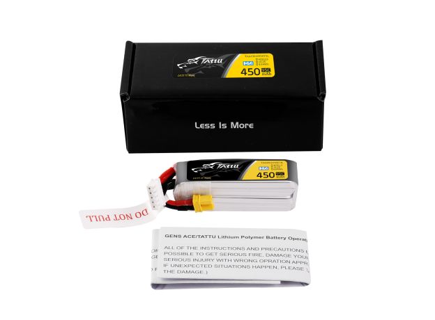 Tattu 450mAh 4S 95C 15.2V(HV) Long LiPo Batarya | XT30 Konnektör | FPV Classic