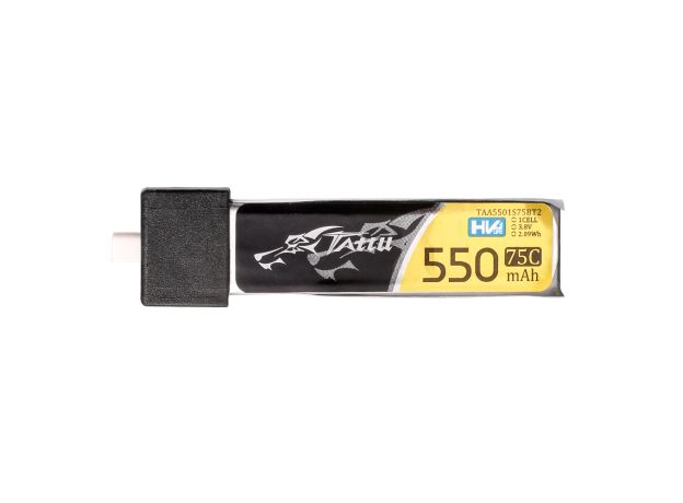Tattu 550mAh 1S 75C 3.8V(HV) LiPo Batarya | BT 2.0 Konnektör | FPV Classic (5pcs)