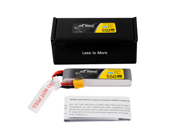 Tattu 550mAh 2S 7.6V(HV) Long LiPo Batarya | XT30 Konnektör | FPV Classic