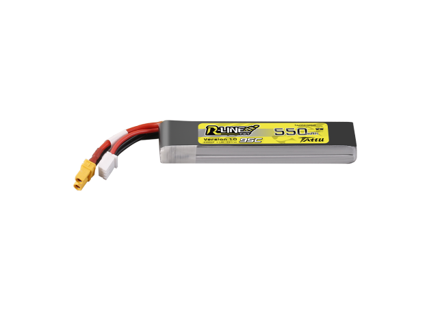 Tattu 550mAh 2S 7.4V Long LiPo Batarya | XT30 Konnektör | R-Line 1.0
