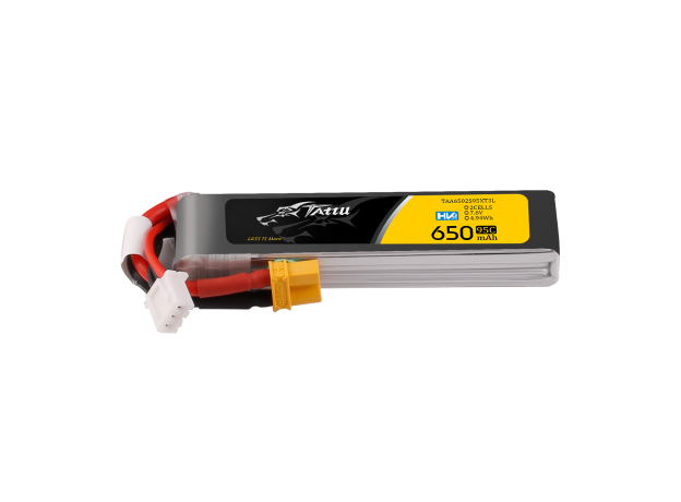 Tattu 650mAh 2S 95C 7.6V(HV) Long LiPo Batarya | XT30 Konnektör | FPV Classic