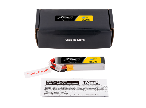 Tattu 850mAh 2S 95C 7.6V(HV) Long LiPo Batarya | XT30 Konnektör | FPV Classic