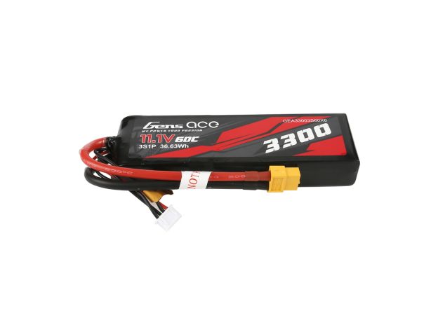 Gens ace 3300mAh 3S 60C 11.1V LiPo Batarya | XT60 Konnektör | Car Classic