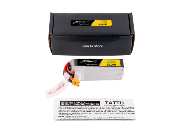 Tattu 850mAh 4S 95C 15.2V(HV) Long LiPo Batarya | XT30 Konnektör | FPV Classic