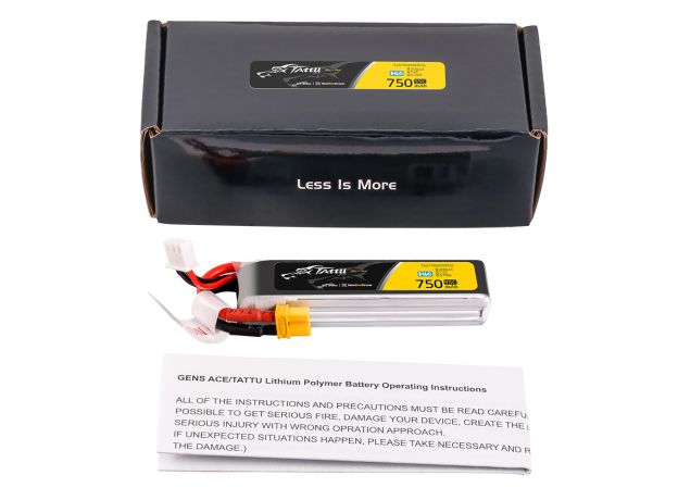 Tattu 750mAh 2S 95C 7.6V(HV) LiPo Batarya | XT30 Konnektör | FPV Classic