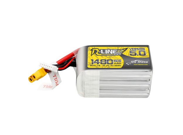 Tattu 1480mAh 6S 150C 22.2V LiPo Batarya | XT60 Konnektör | R-Line 5.0