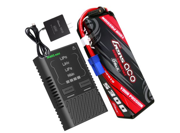Gens ace 5300mAh 3S 60C Lipo + iMars mini Charger [Set]