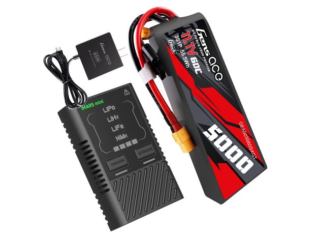 Gens ace 5000mAh 3S 60C Lipo + iMars mini Charger [Set]