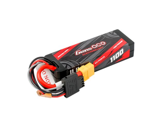 Gens ace 1100mAh 3S 60C 11.1V LiPo Batarya | Sert Kasalı | XT60 Konnektör | Car Classic