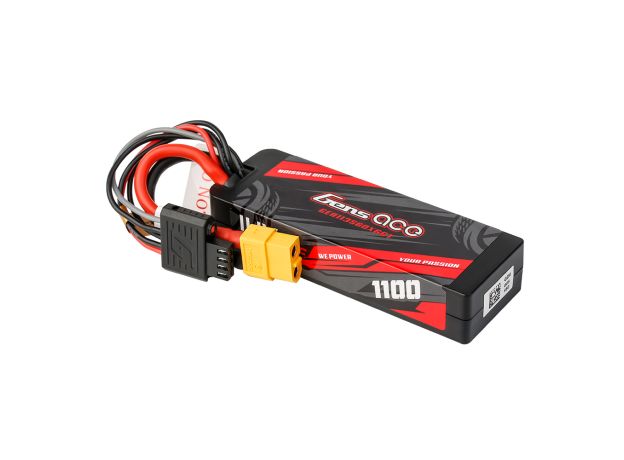 Gens ace 1100mAh 3S 60C 11.1V LiPo Batarya | Sert Kasalı | XT60 Konnektör | Car Classic