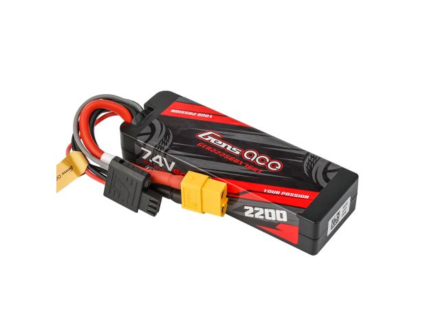 Gens ace 2200mAh 2S 60C 7.4V LiPo Batarya | Sert Kasalı | XT60 Konnektör | Car Classic