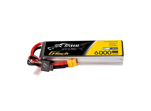 Tattu 6000mAh 3S 15C 11.4V(HV) LiPo Batarya | XT60 Konnektör | FPV Classic
