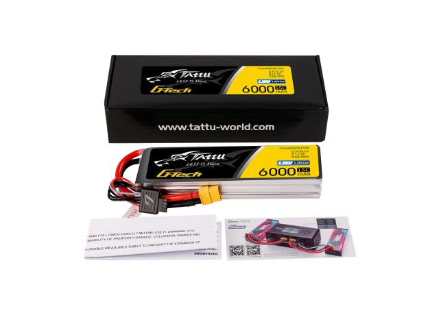 Tattu 6000mAh 3S 15C 11.4V(HV) LiPo Batarya | XT60 Konnektör | FPV Classic
